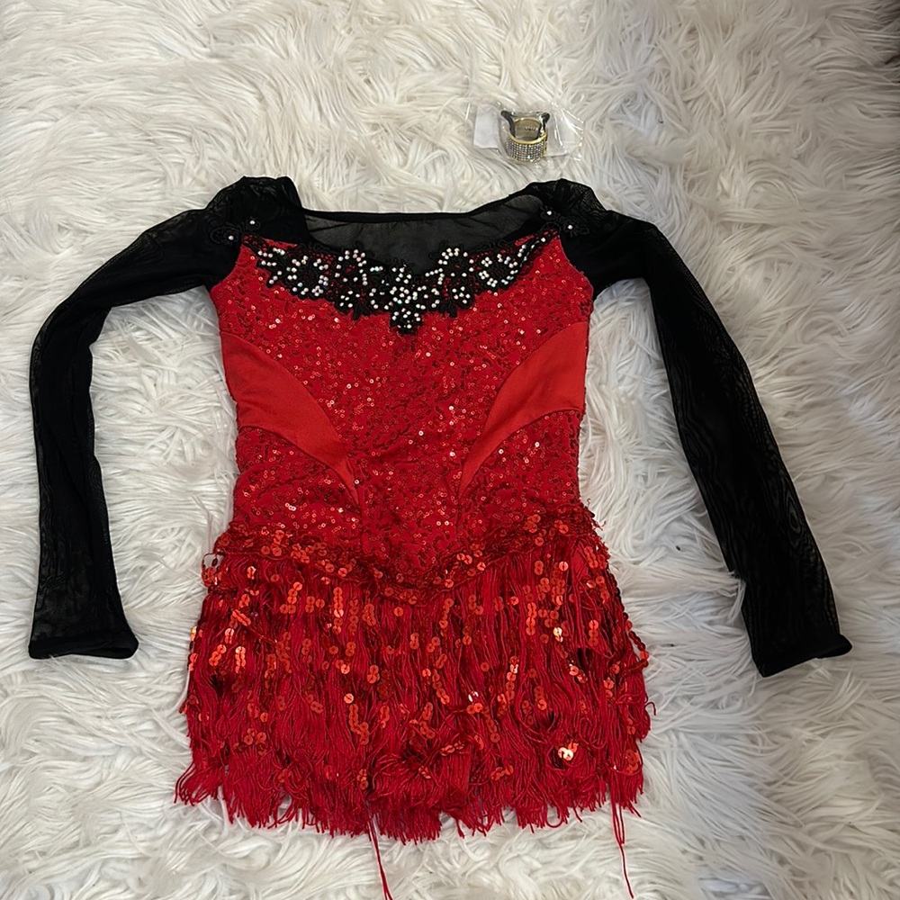 Fun red sequin dance costume! 💃🏻